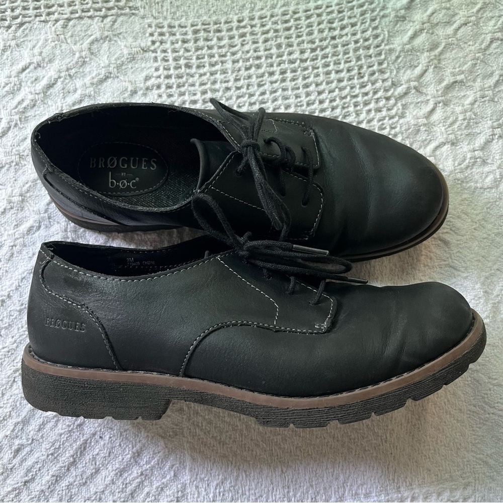 Brogues by B.O.C black oxfords women’s 7 chunky lace up academia vegan leather